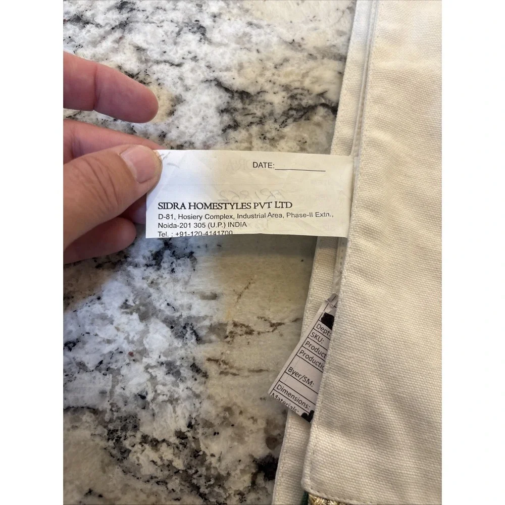 Pier 1 One Imports Ornament Table Runner White  Beaded Tapestry 72